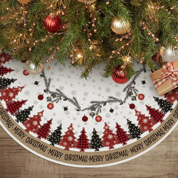 Ornaments Snowflake Merry Christmas Tree Skirt 48 Inch