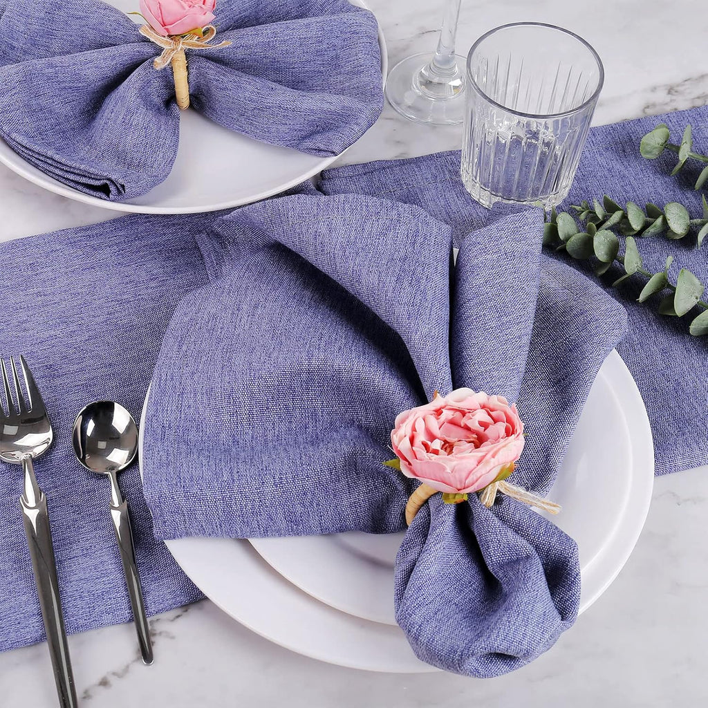 Flower Napkin Rings,Pink Peony Flower Handmade Napkin Holder Rings Table Decorations for Wedding,Fall,Daily - Set of 8