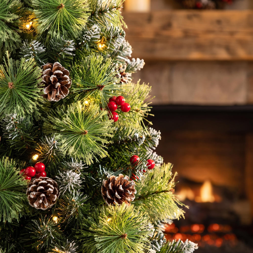 4FT Artificial Christmas Tree, Potted Tree with 100 LED Lights