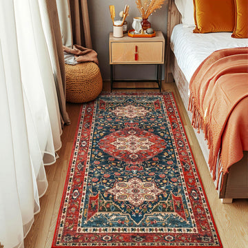 2x6 Rug Runners s, Non Slip Kitchen Washable Long Runner Rugs, Soft Floral Vintage Carpet Runner Bedroom Bathroom