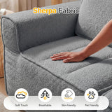 145" U Shaped Modular Sectional Sofa with Ottoman, Boneless Comfy Couch with Layered Cushion