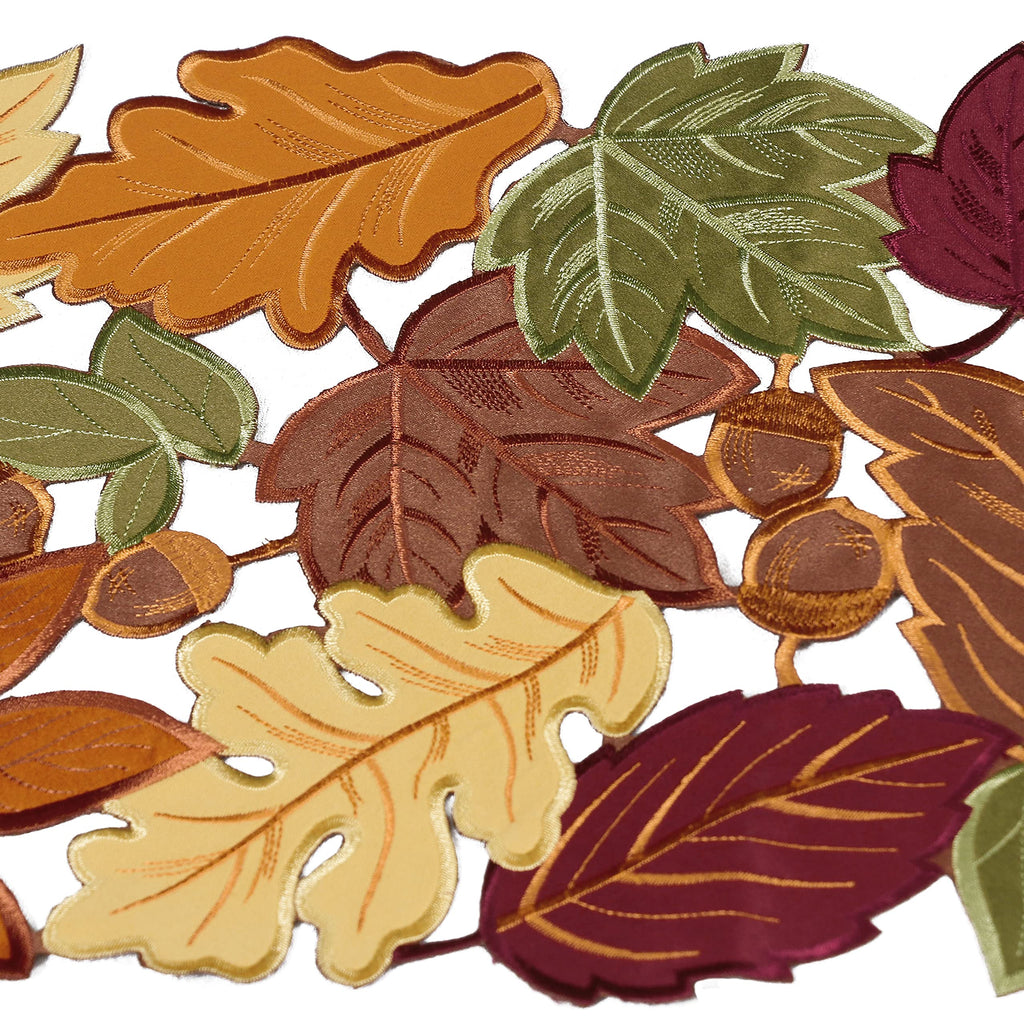 Fall Table Runner, Thanksgiving Table Runner 120 Inches Extra Long, Harvest Leaves Home Decor for Autumn Season