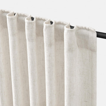 Extra Long Thick Linen Curtains 116 Inches Cream
