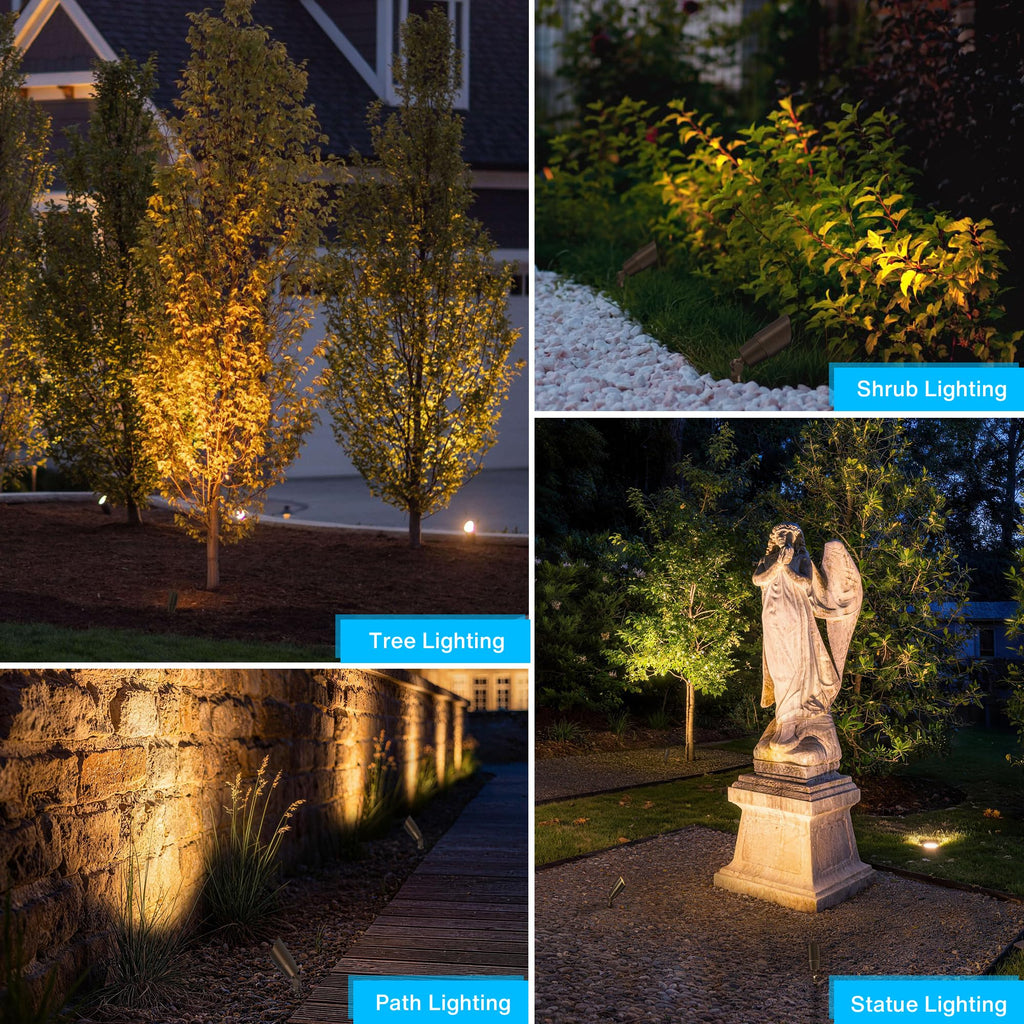 Solid Brass Low Voltage Landscape Spotlights 12V Heavy Duty LED Landscape Lighting Waterproof Outdoor Spotlight