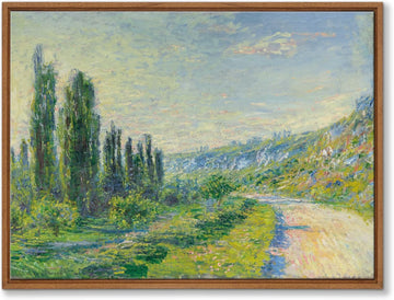 Claude Monet Framed Canvas Wall Art Prints, Classic La Route De Vétheuil oil Painting Reproduction Retro Country