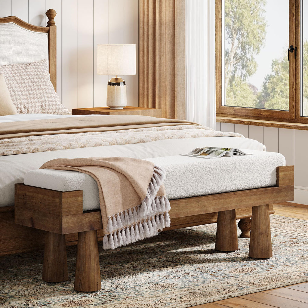 Upholstered Entryway Bench, Shoe Bench End of Bed