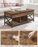 Lift Top Coffee Table, Lift Coffee Table with Storage Shelf, Hidden Compartments and Lifting Top