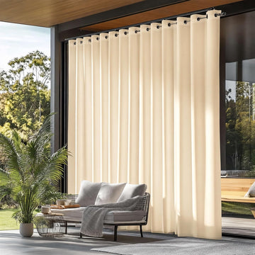 Waterproof Outdoor Curtains (Set of 2 Panels) 300 GSM, Premium Thermal Insulated Privacy Assured Thick Outside Curtains, Pergola and