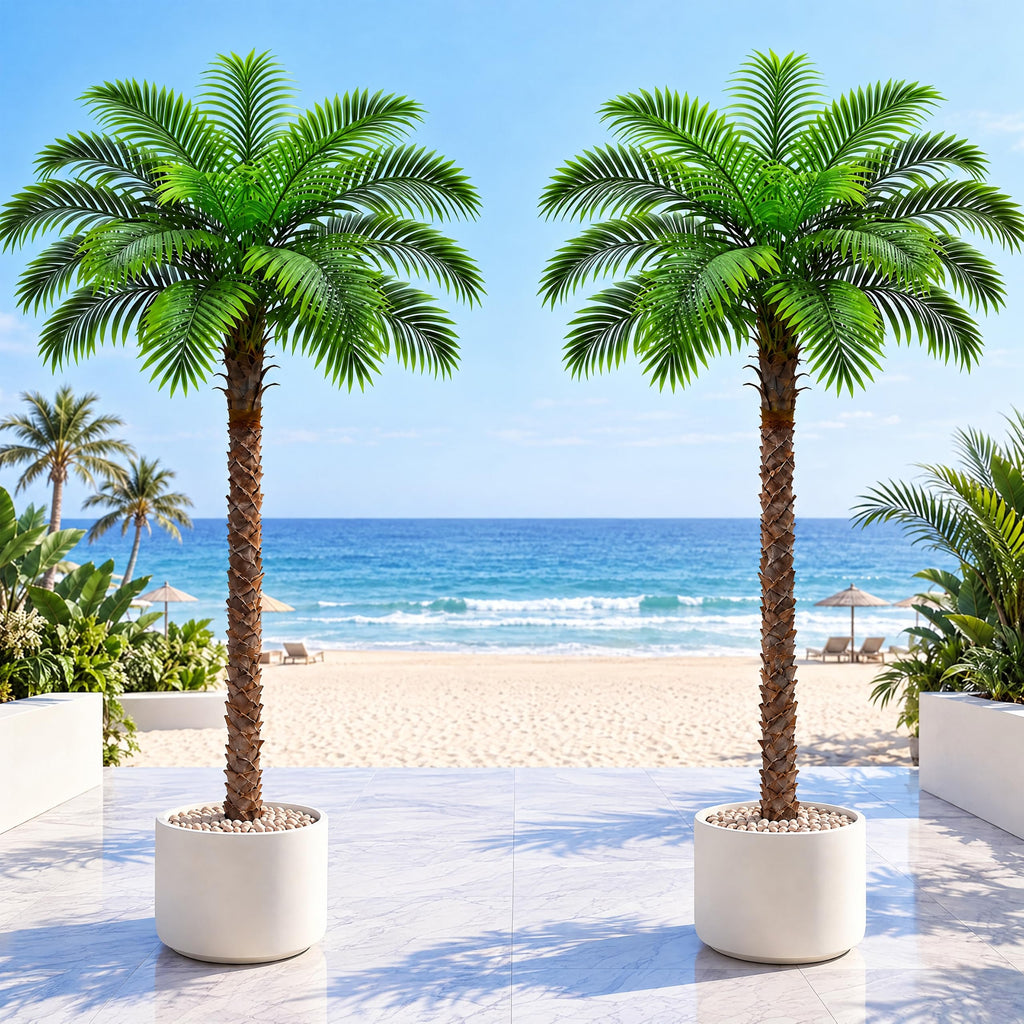 7FT Artificial Phoenix Palm Tree, Large Fake Palm Trees for Indoor Outdoor