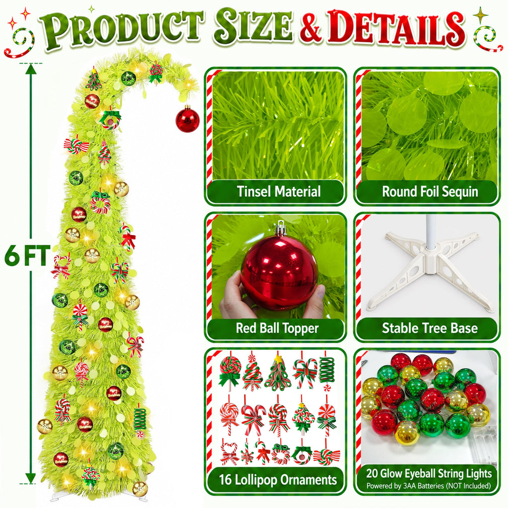 6FT Pop Up with Lights, Collapsible