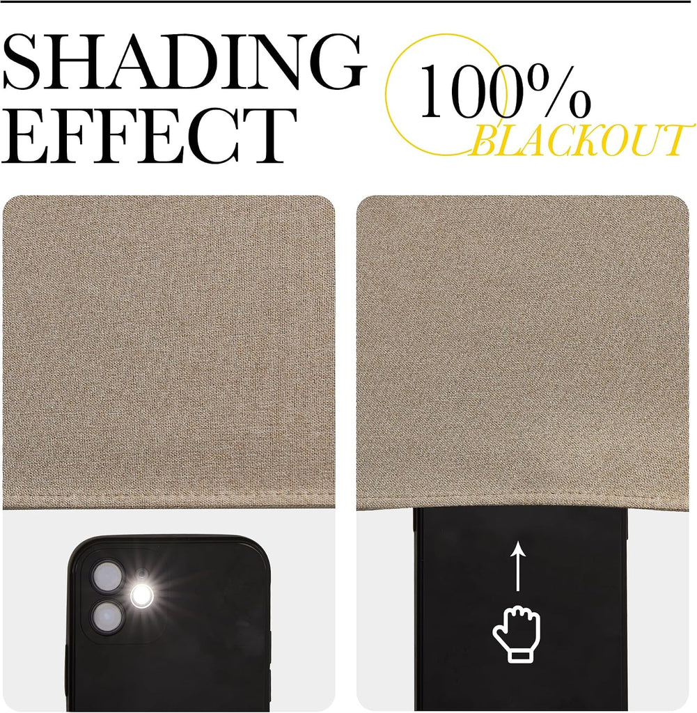 Outdoor Curtains Waterproof, Thermal Insulated Linen Textured 100% Blackout Outside Drapes for Gazebo, Privacy Sun
