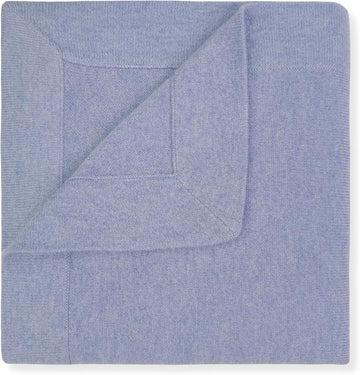 100% Cashmere Baby Blanket Luxe Knit 32" x 40" Blue