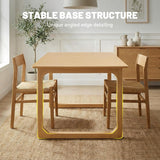Extendable Wood Dining Table for 4-8, 71" Inch Modern Rectangular Kitchen Tables with Wooden Base Farmhouse Dinner