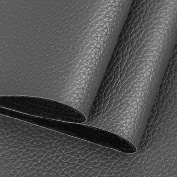Faux Leather Gray PU Leather Fabric 36" x 54" 1 Yard 0.8 mm Thickness Synthetic Leather Upholstery Leather Fabric