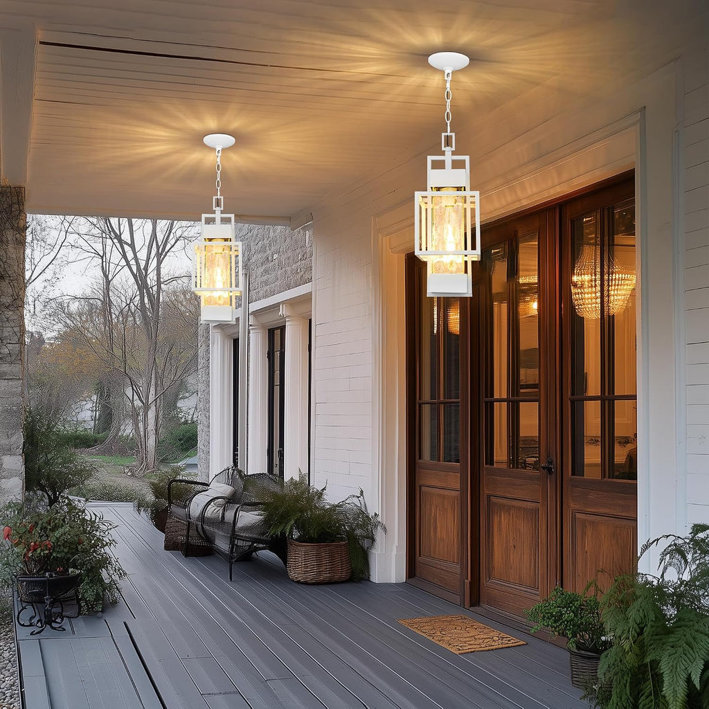 15" Outdoor Indoor Pendant Light Exterior Hanging Lantern