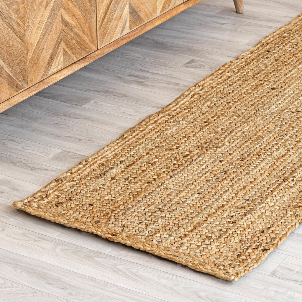 Braided Jute Runner Rug - Natural