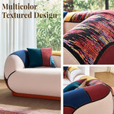 102" Oversized Modern Curved Sofa, Minimalist 4-Seat Chenille Couch for Living Room Apartment
