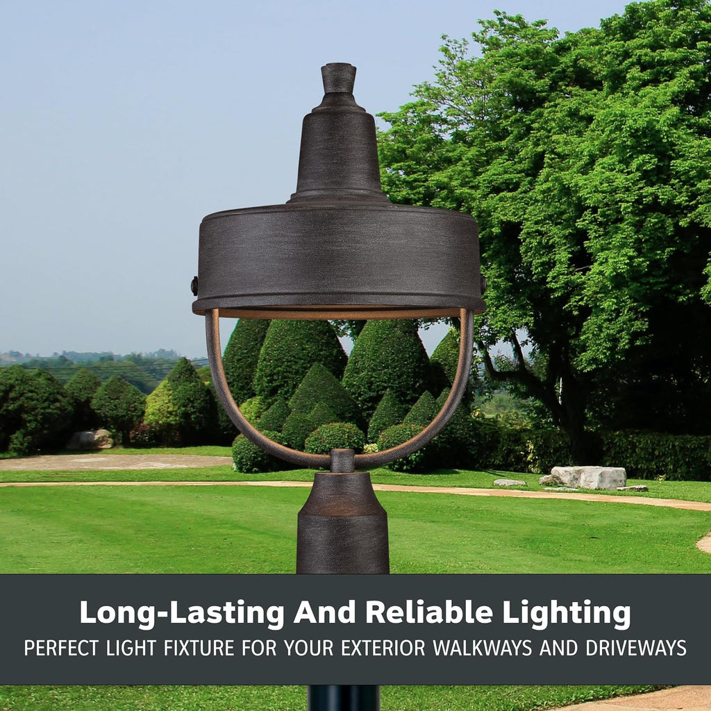 Portland-DS Outdoor Post Lantern, Weathered Pewter
