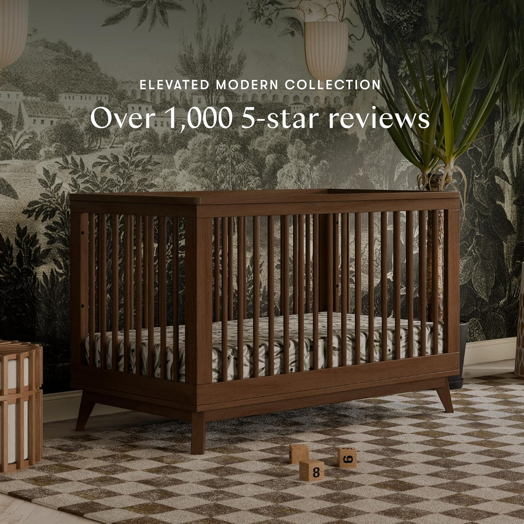 Scoot 3-in-1 Convertible Baby Crib, Natural Walnut | GREENGUARD Gold Certified, Converts to Toddler Bed & Daybed - 4