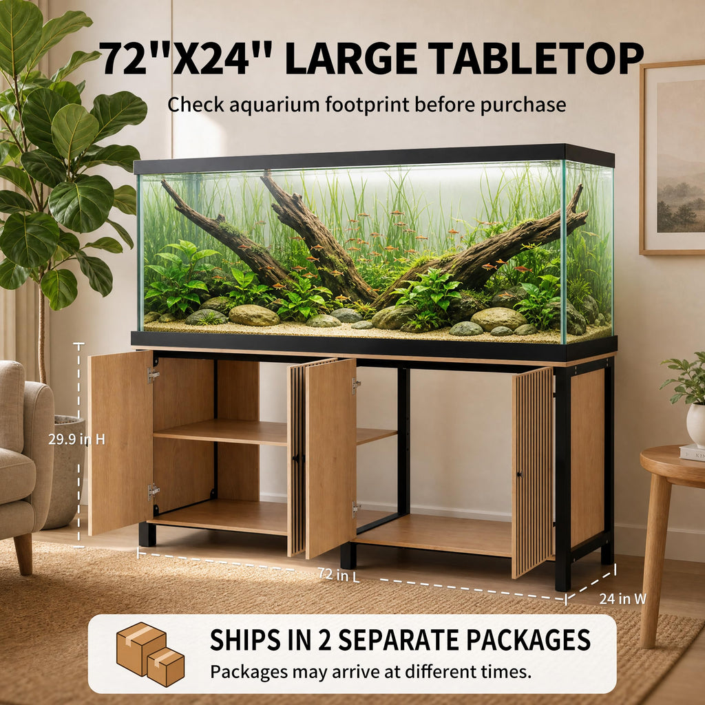 180 Gallon Fish Tank Stand 72x24 Tabletop Aquarium Stand Cabinet