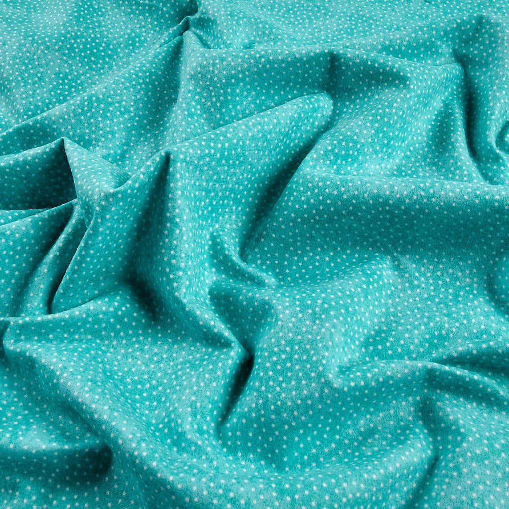 Comfy Flannel Micro Dot Aqua, Fabric by the Yard
