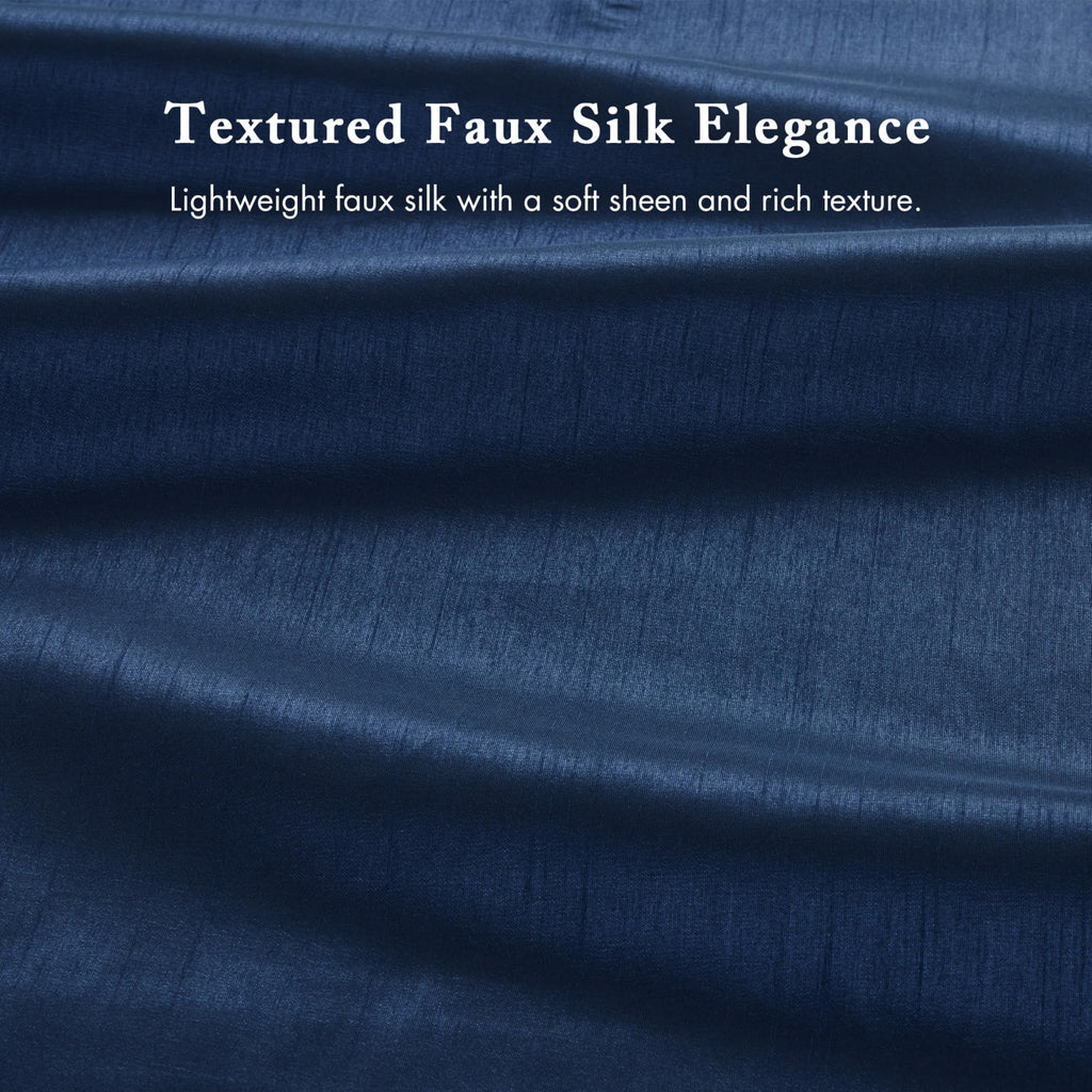 Bathroom Shower Curtain, 72 x 84 Extra Long, Faux Silk, Navy