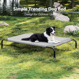Raised Dog Bed for Large Dogs, Waterproof XL Dog Cot, Outdoor Cooling Elevated Pet Bed Load 200lb, 47.75" x 30.5", Grey