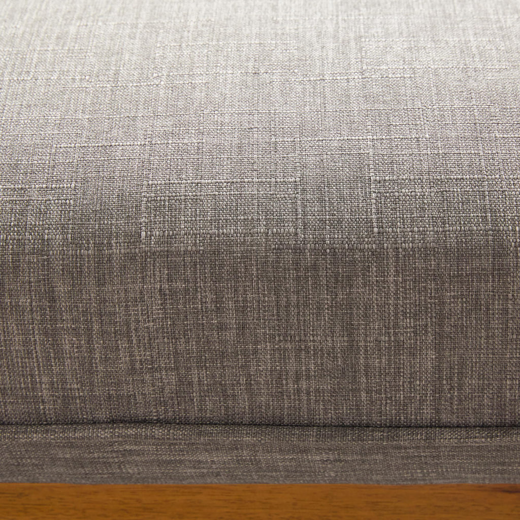 Nash Modern Farmhouse Large Oversized Linen Ottoman, Dark Grey