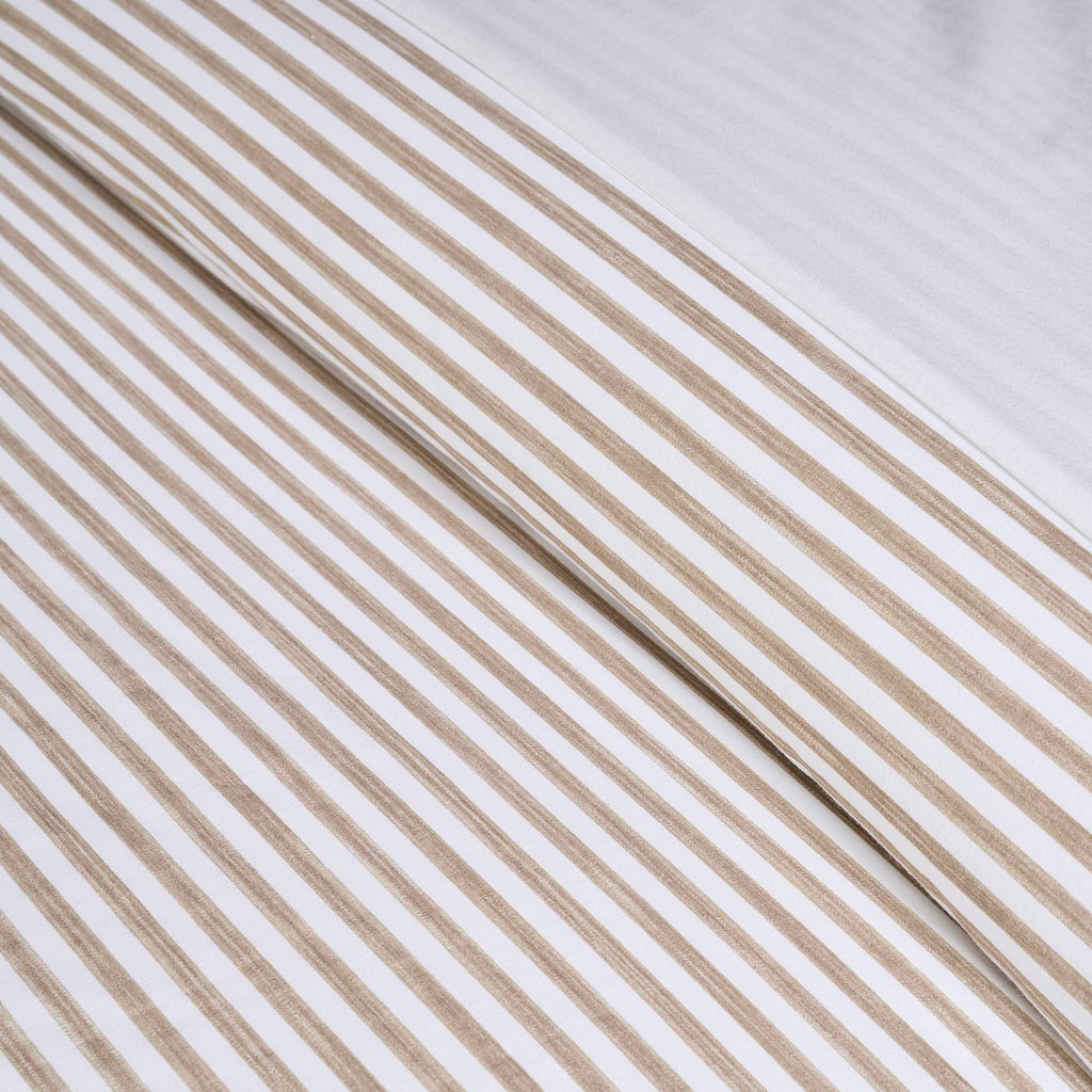 Martha Stripe Taupe Comforter Set - Comforter (68x88in.) and 1 Standard Sham (20x26in.) - Stripe - Taupe