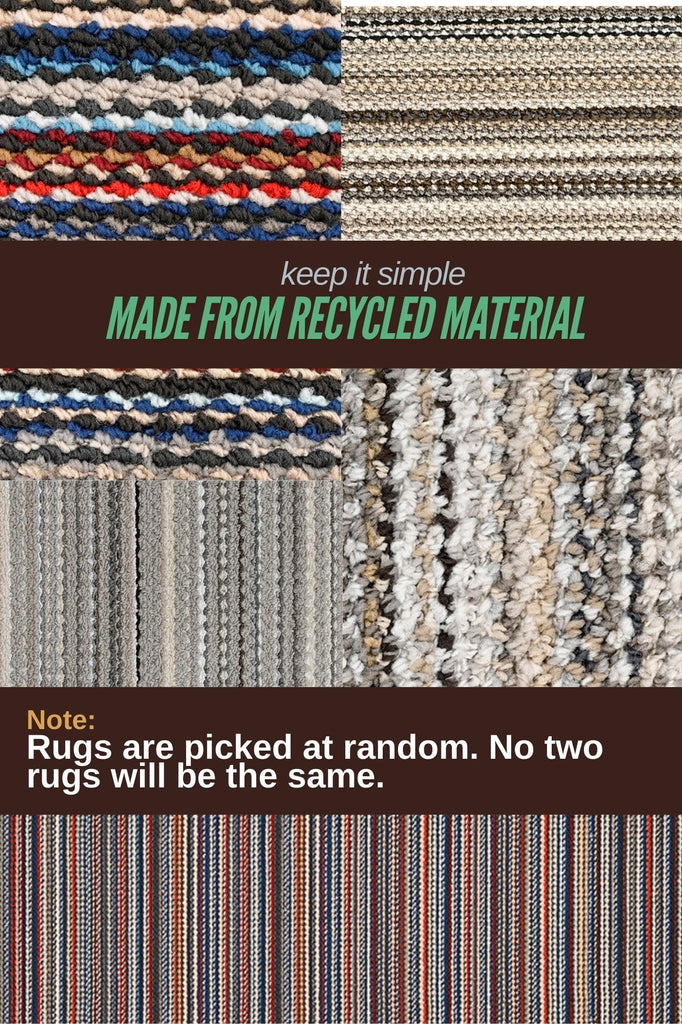 Carnival Stripe Non-Slip Recycled Random Earthtone Stripes Area Rug - Modern, Stain-Resistant, Ideal s &