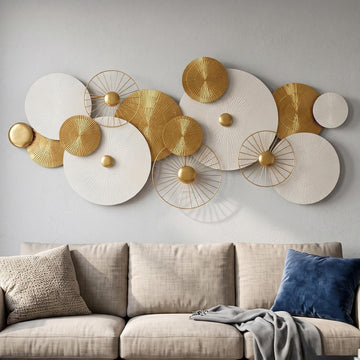 55x24in Large Metal Wall Art Decor,3D Disc Design