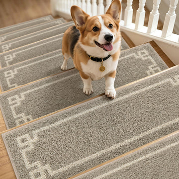 Stair Treads for Wooden Steps Indoor, 9"x28", 15pcs, Taupe