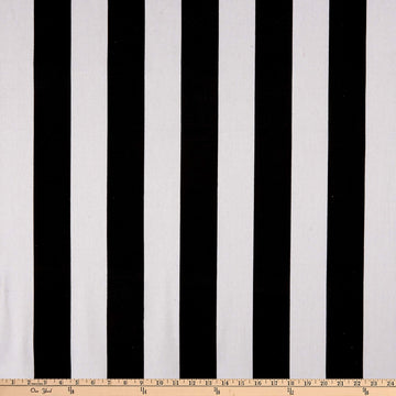 58" Striped Canvas White/Black, Fabric by the Yard