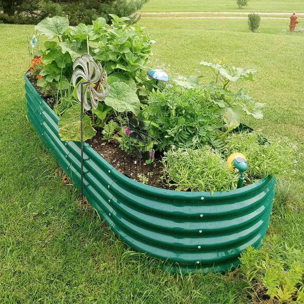 Galvanized Raised Garden Bed, 18" Tall Metal Raised Beds for Gardening | 8x3x1.5ft, Large Planters Boxes for Outdoor