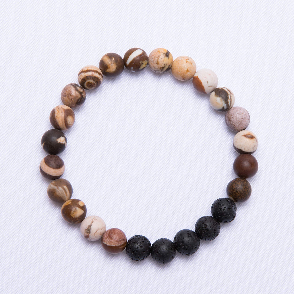 Essential Oil Bracelets, Lava Rock Stone Beads Diffuser Bracelet Gemstone Aromatherapy Bracelet(Pack of 3)