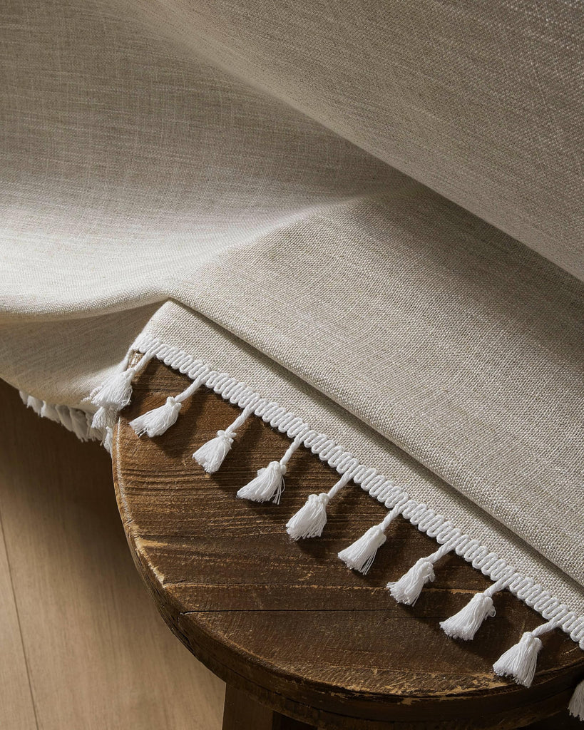 Contrast Linen Rectangle Table Cloth 60x104 Inch Brown