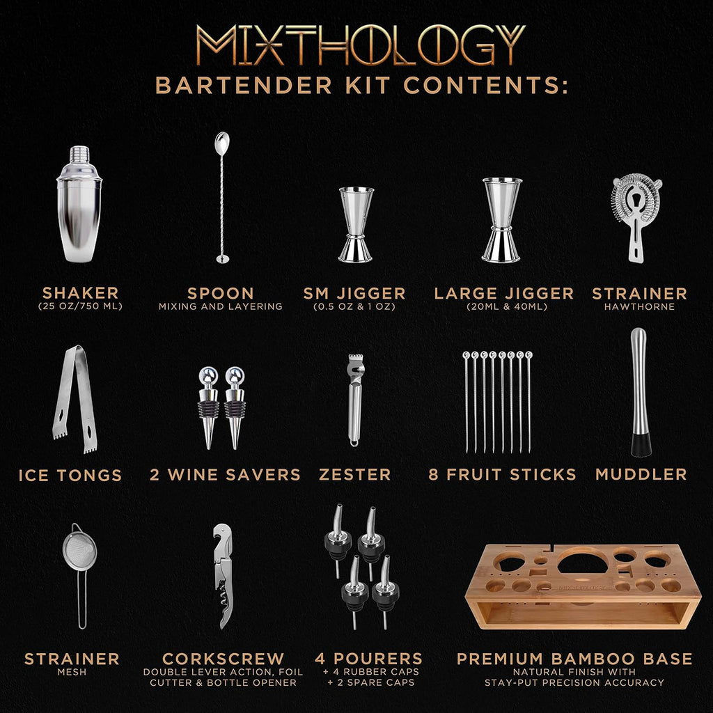 Mixology Bartender kit | Professional Bartender Set by - bar Tools, Accessories, and bar Sets for The Home - Set of 31