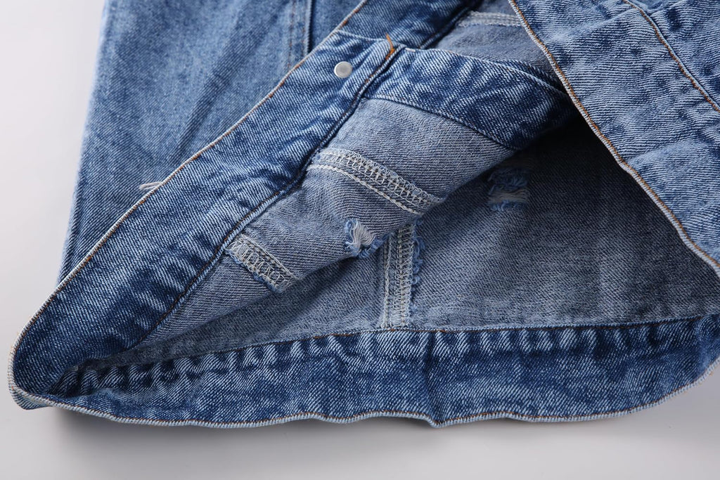 Kids Biker Denim Vest Western Motorcycle Jean Jacket for Boys Girls