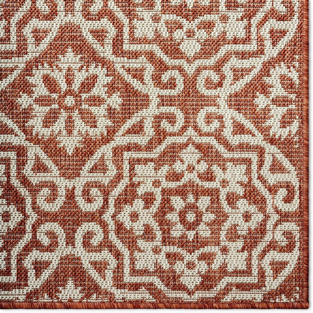 Patio Country Danica Transitional Geometric Indoor/Outdoor Area Rug, Terracotta/Ivory