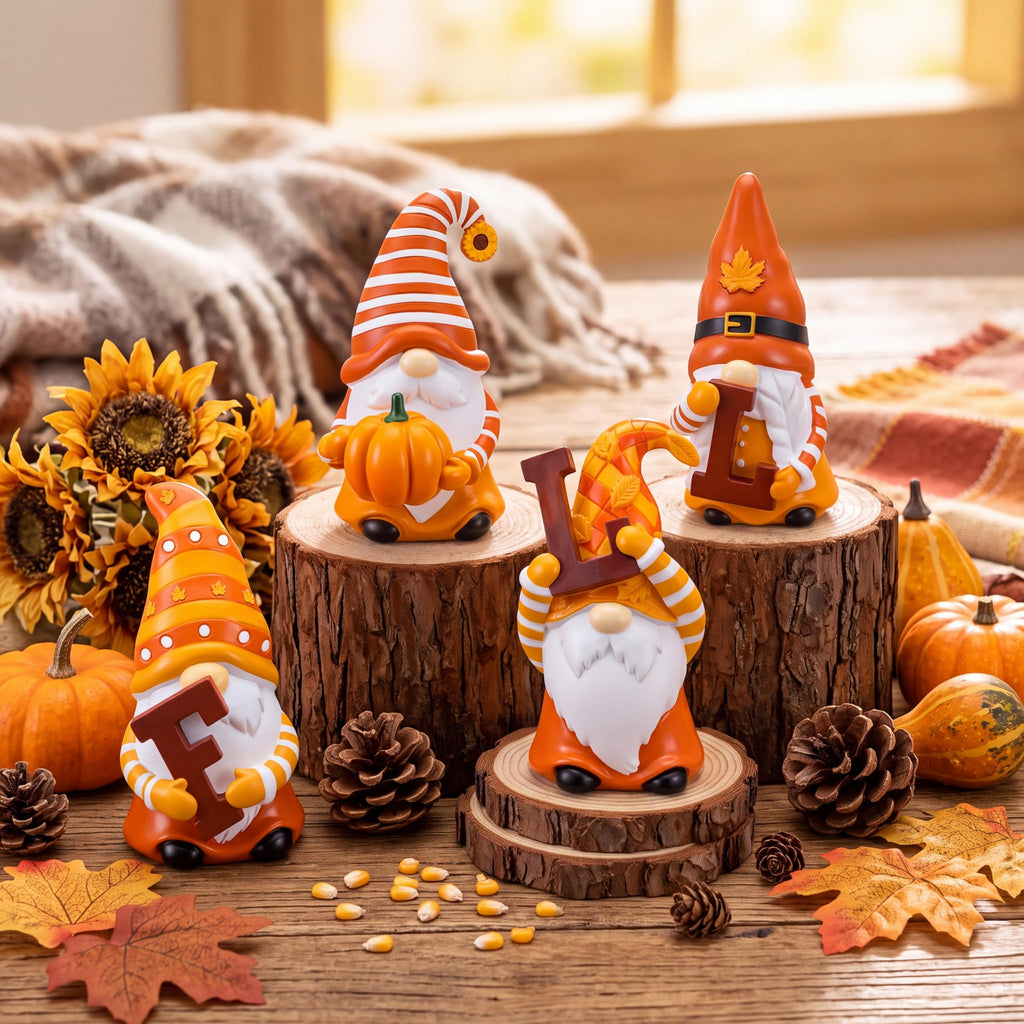 4 Pcs Resin Fall Figurines Decoration