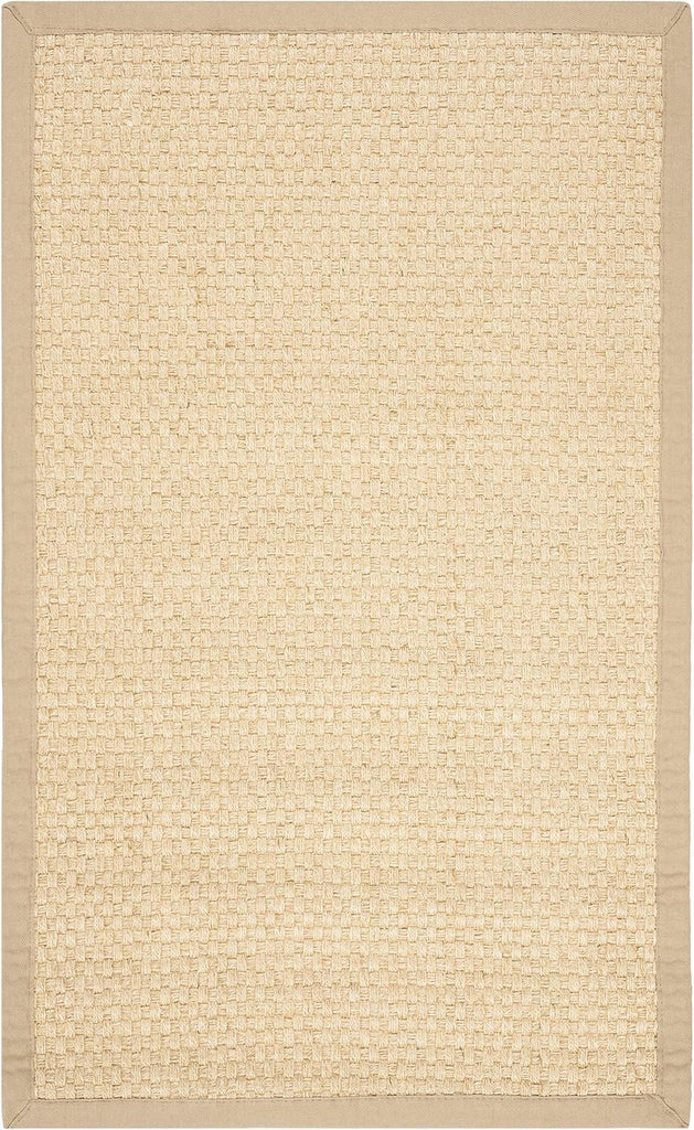 Natural Fiber Collection Accent Rug - 3' x 5', Natural & Beige, Rustic Farmhouse Border Sisal Design, Easy Care