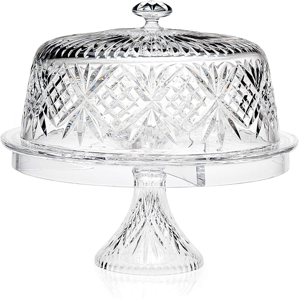 4 in 1 Cake Stand, Cake Platter and Serving Plate Platter with Dome Cover, for Pastries, Desserts & More