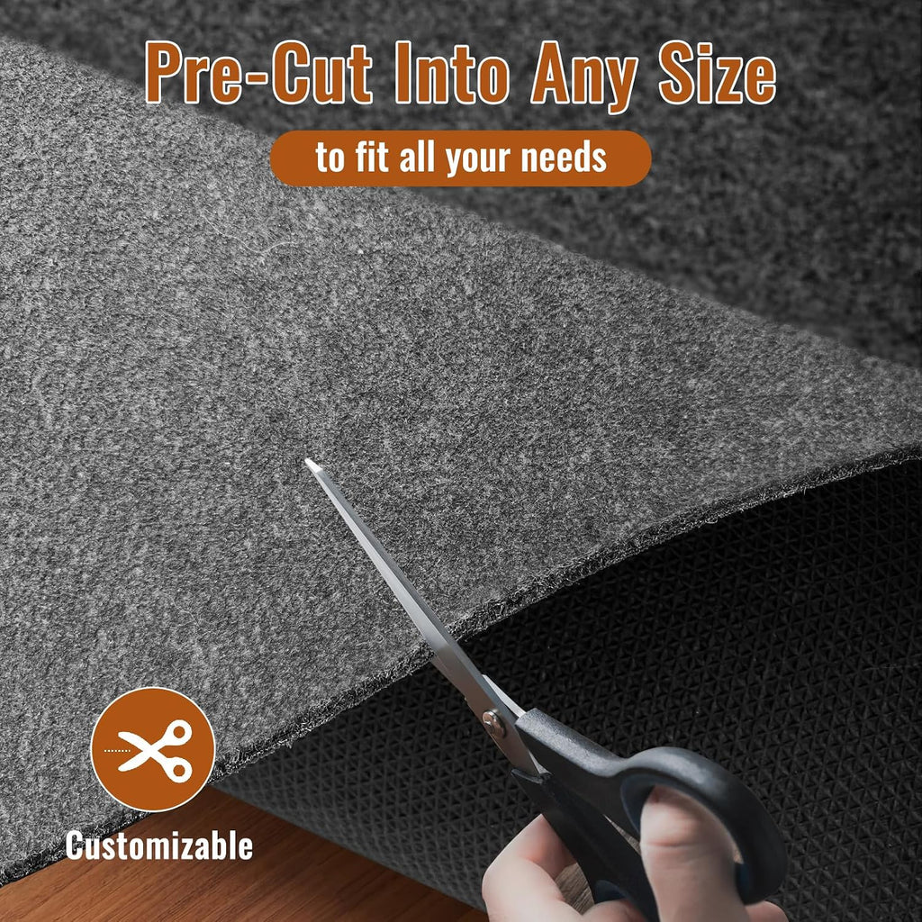 Felt Rug Pad, 3 x 5 Ft Rubber Non-Slip Rug Pad Gripper, Keep Rugs Secure and in Place, Extra Strong Under Carpet Mat
