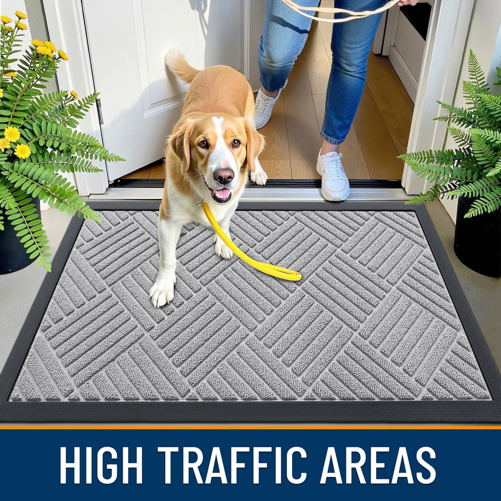 Front Door Mat Outside Entrance 47x32, Waterproof Heavy-Duty Doormat