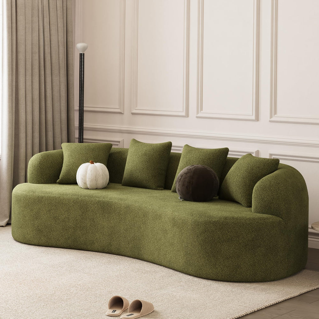 107" Modern Curved Sofas, Green