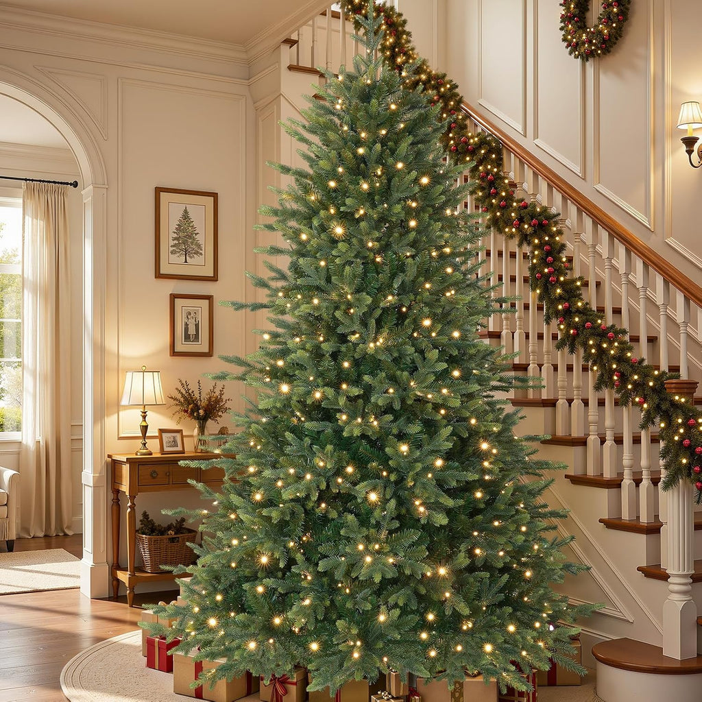 Prelit Artificial Fir Christmas Tree with Dual Color Lights
