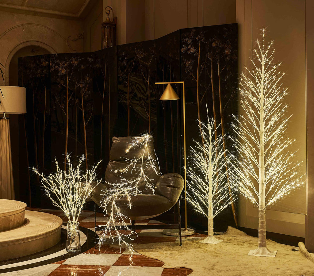 Lighted Alpine Tree 6FT 810 LED Fairy Lights, White Twig Tree with Lights Plug in for Indoor Outdoor Home