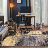 Rugshop Modern Abstract Design Non Shedding Soft Ideal for Living Room,Bedroom,Kitchen Area Rug 5' x 7' Yellow