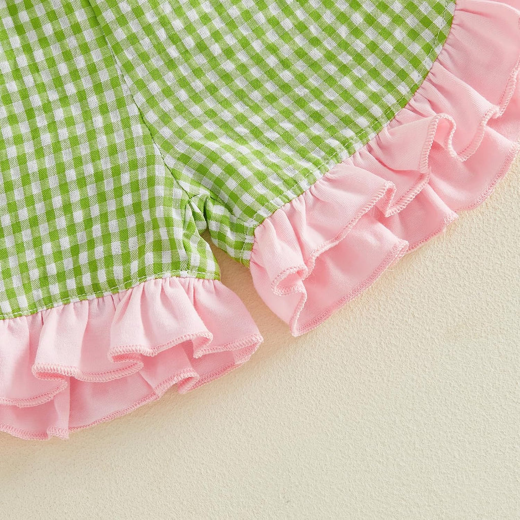 Toddler Baby Girl Clothes Summer Ruffle T Shirts and Shorts Set