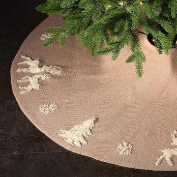 Christmas Tree Skirt 36 in Cable Knit Thick Rustic Tree Skirt